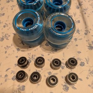 Blue Roller Skate Wheels with Bearings